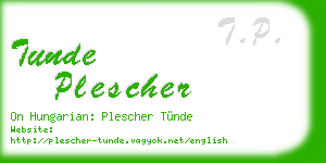 tunde plescher business card